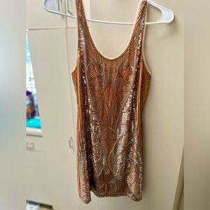 Ecote rose gold sequin dress size 2.